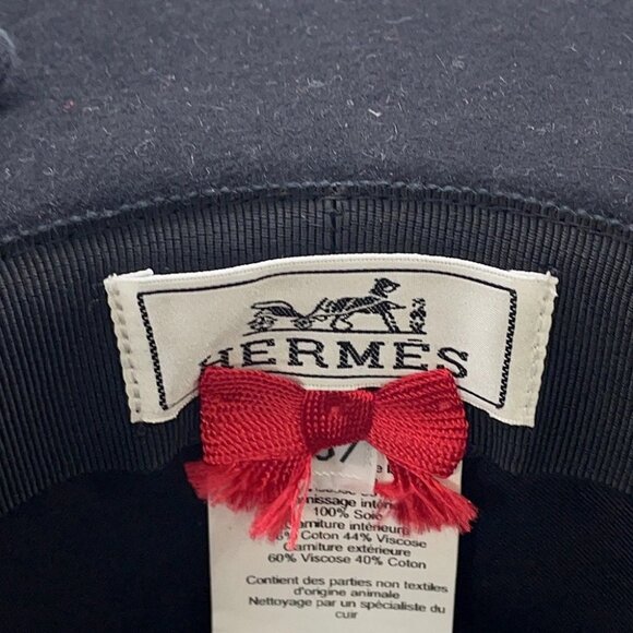 HERMES Minicoo Heart Fauve Lelove Hat Size 57 FeltWool Black - Picture 6 of 13